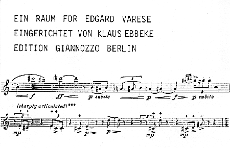 Klaus Ebbeke, A Space for Edgard Varèse