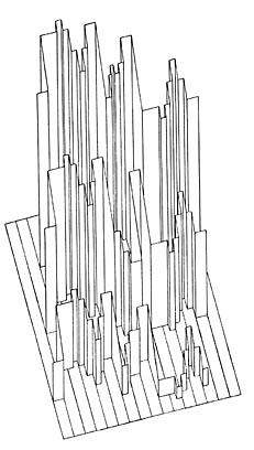 Henrik Neugeboren, Proposal for a Bach-Monument, drawing 1928