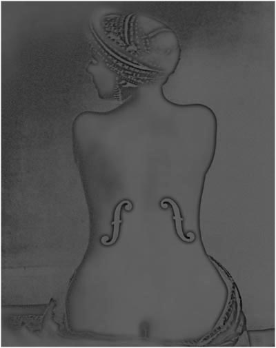 Solarisierung nach Man Rays, Violon d'Ingres, 1924