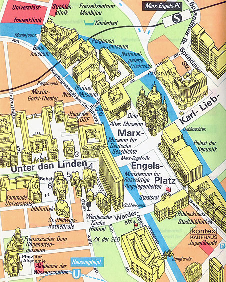 Stadtplan Berlin-Mitte, Hauptstadt der DDR